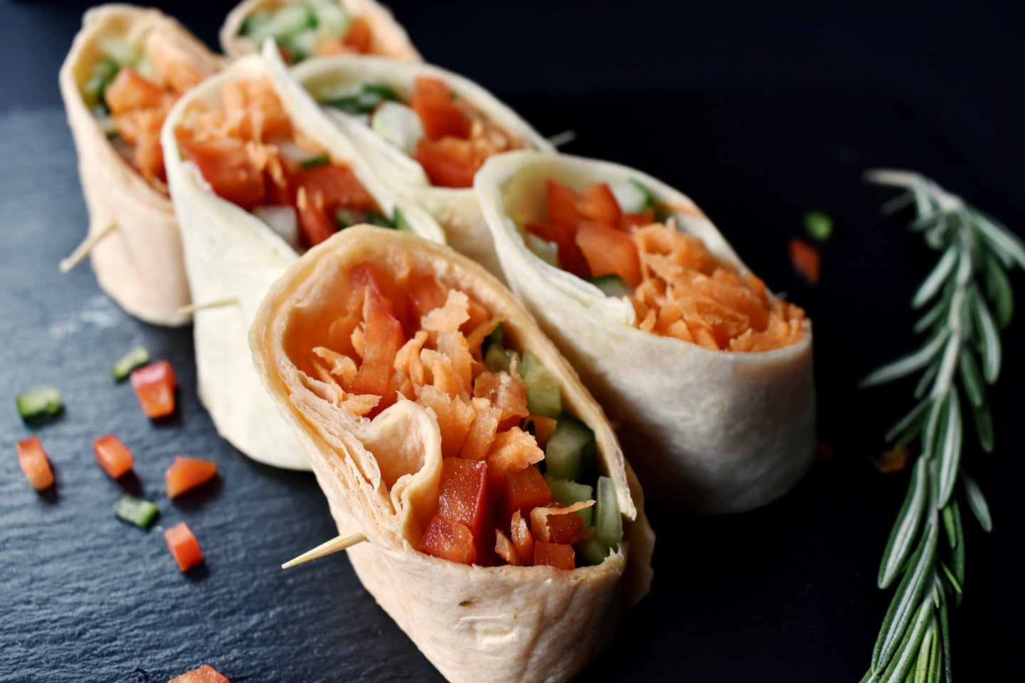 Bouchées de tortillas aux légumes